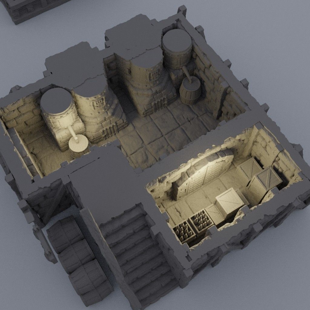 Medieval Distillery Tabletop Terrain 28 mm 3D print model_6
