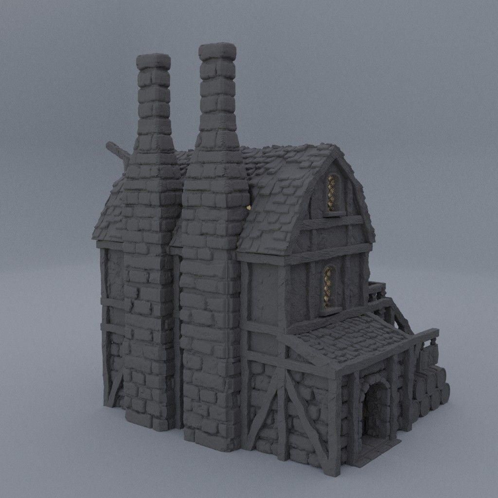 Medieval Distillery Tabletop Terrain 28 mm 3D print model_1