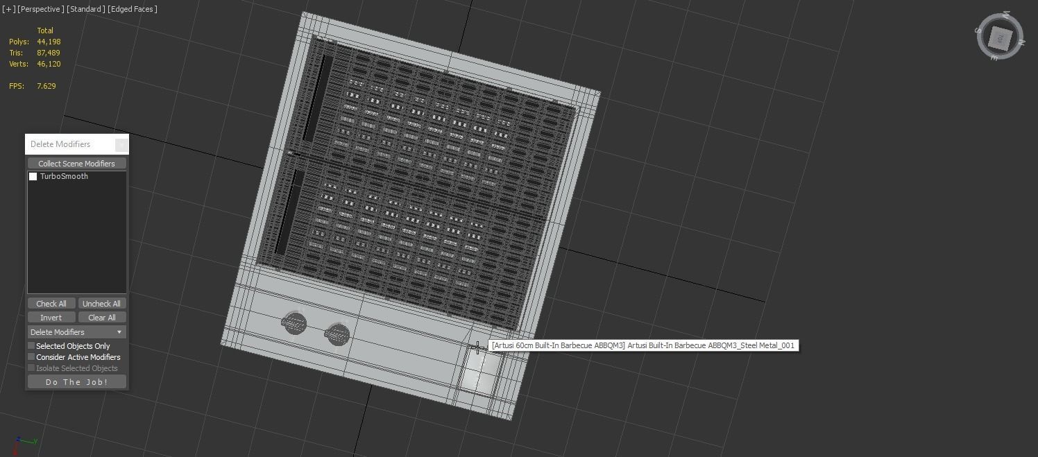 Artusi Built-In Barbecue ABBQM3 Cookstop 3D model_4