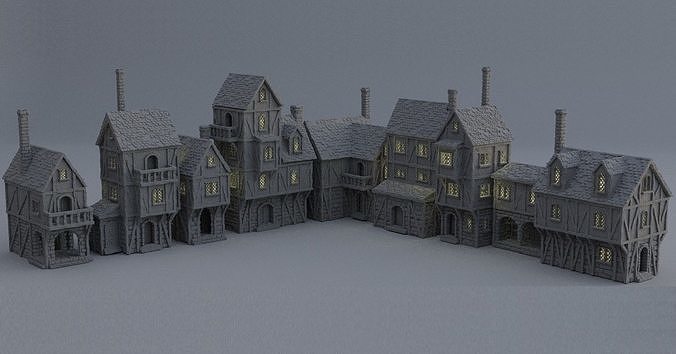 Modular Town District Tabletop Terrain 28 mm  3D print model