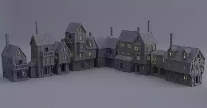 Modular Town District Tabletop Terrain 28 mm  3D print model