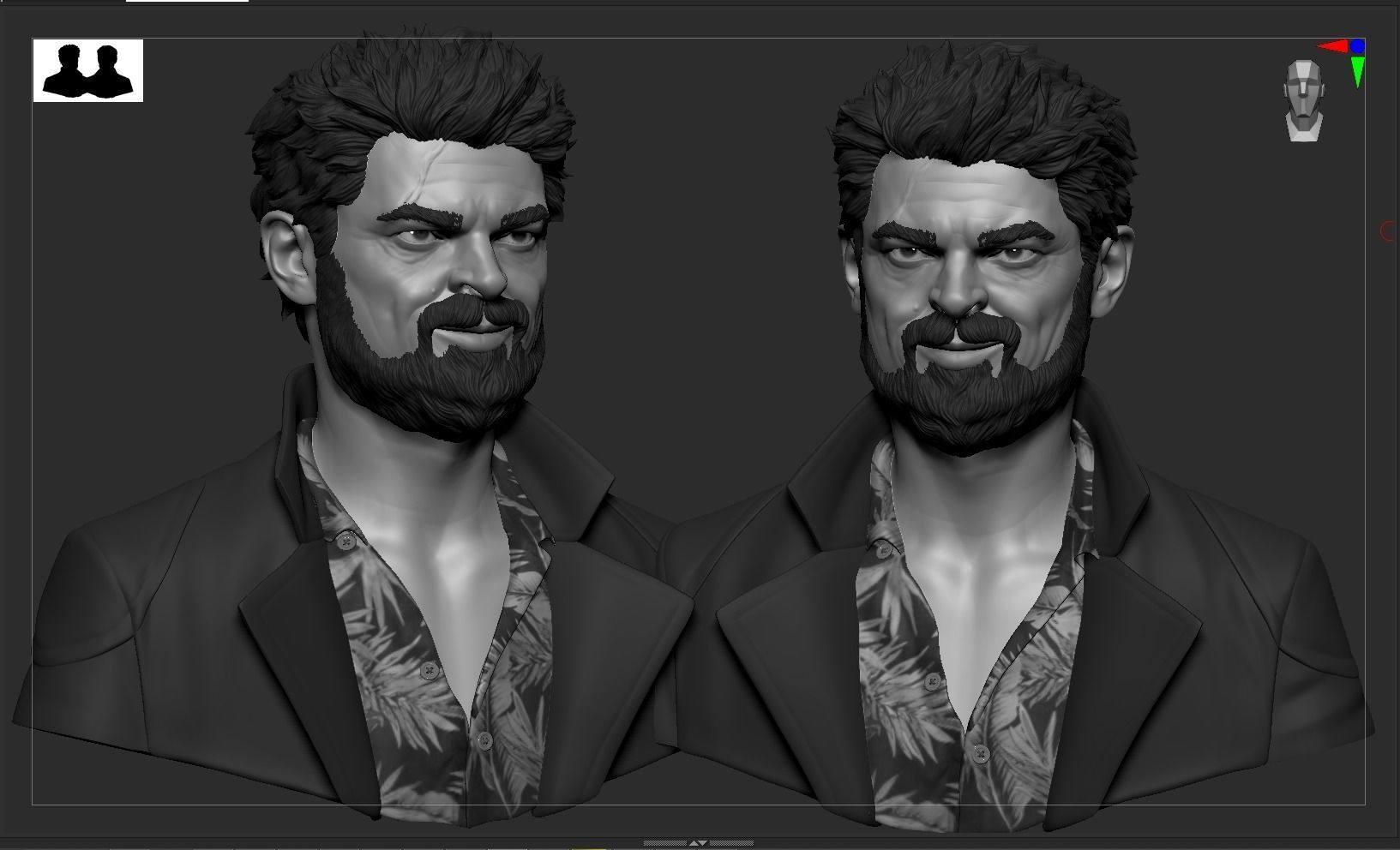 Butcher Bust Karl Urban 3D print model_2