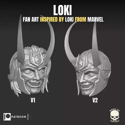 Loki fan art head sculpt for action figures