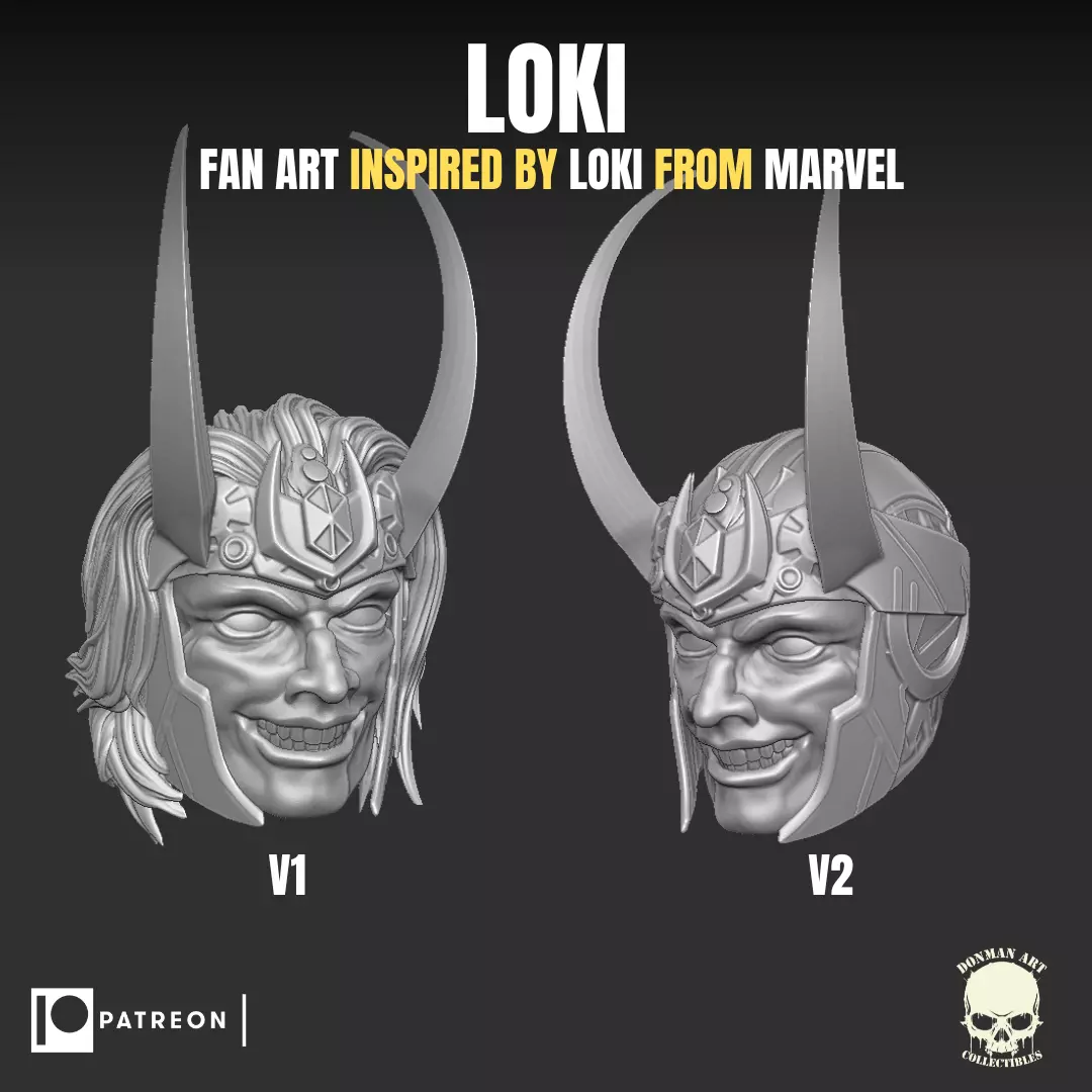 Loki fan art head sculpt for action figures 3D print model