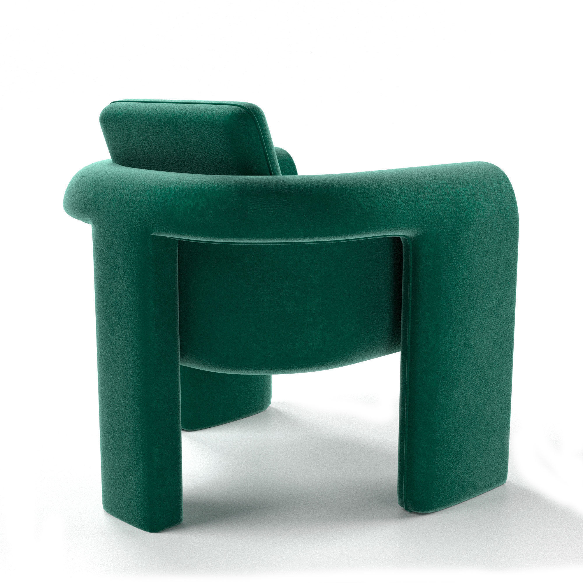 Floria velvet chair Low-poly 3D model_1