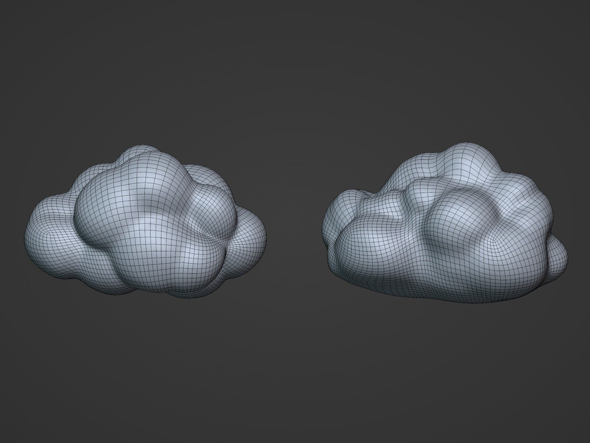 Cartoon House - Sun - Clouds - Tree - Garden Low-poly 3D model_25