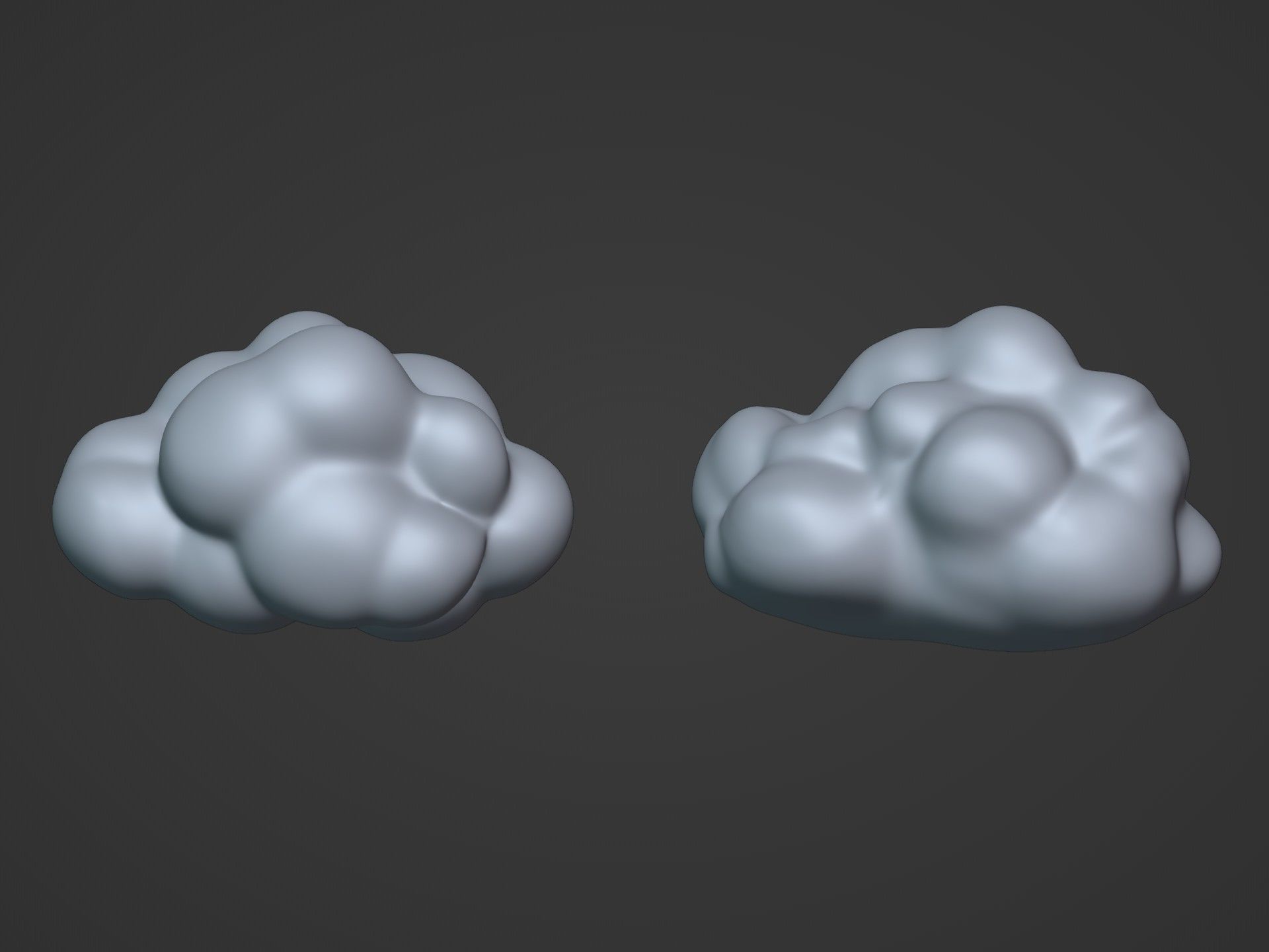 Cartoon House - Sun - Clouds - Tree - Garden Low-poly 3D model_24