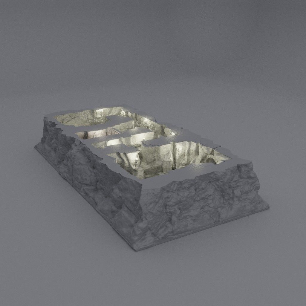 Small Bandit Hideout Tabletop Terrain 28 MM 3D print model_7