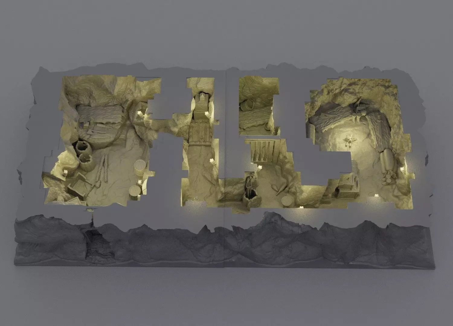 Small Bandit Hideout Tabletop Terrain 28 MM 3D print model_0