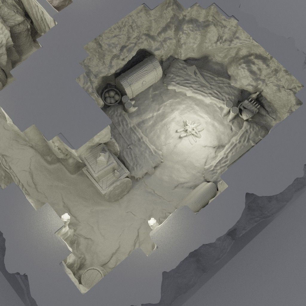 Small Bandit Hideout Tabletop Terrain 28 MM 3D print model_5