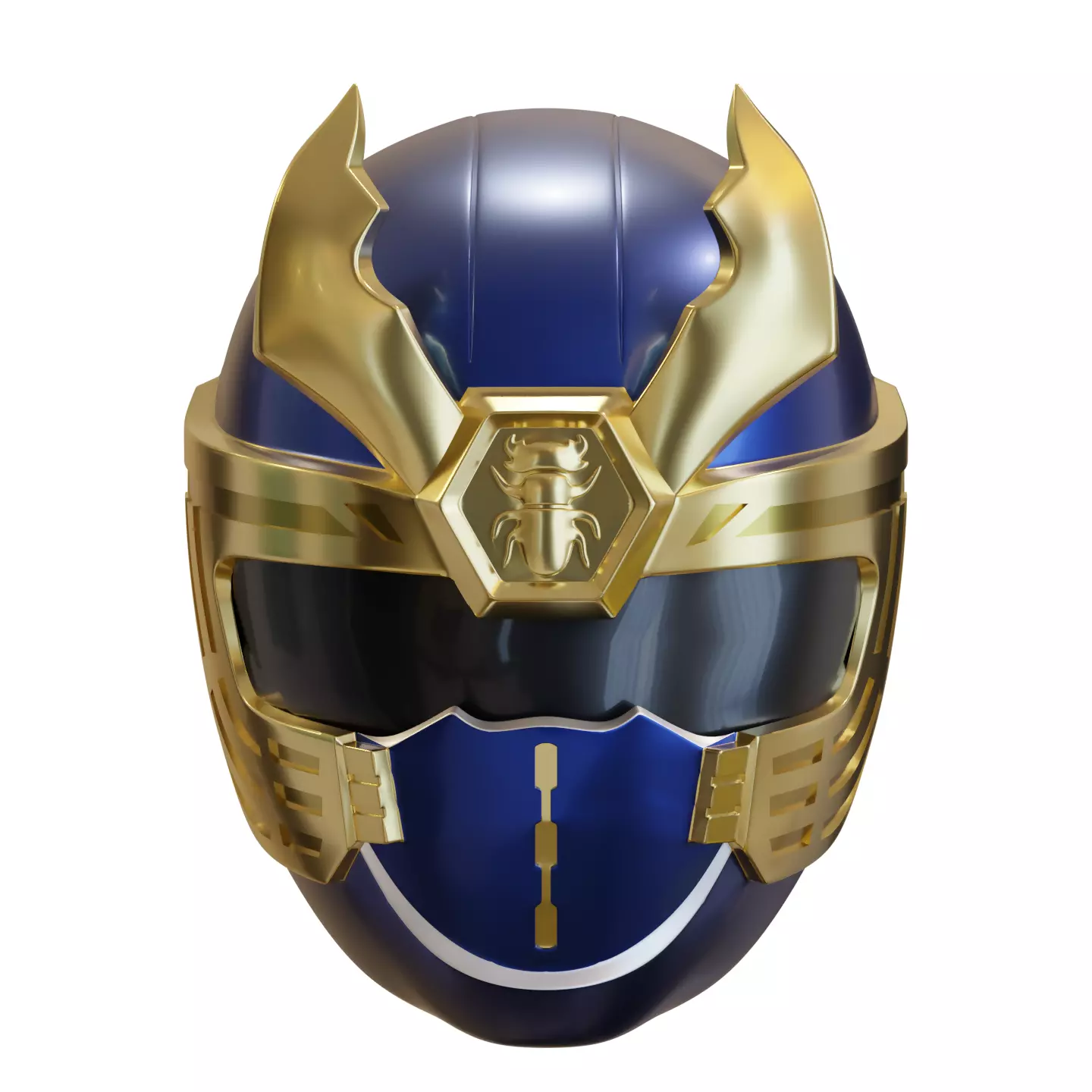 Navy Thunder Ranger Ninja Storm Helmet 3D print model_0