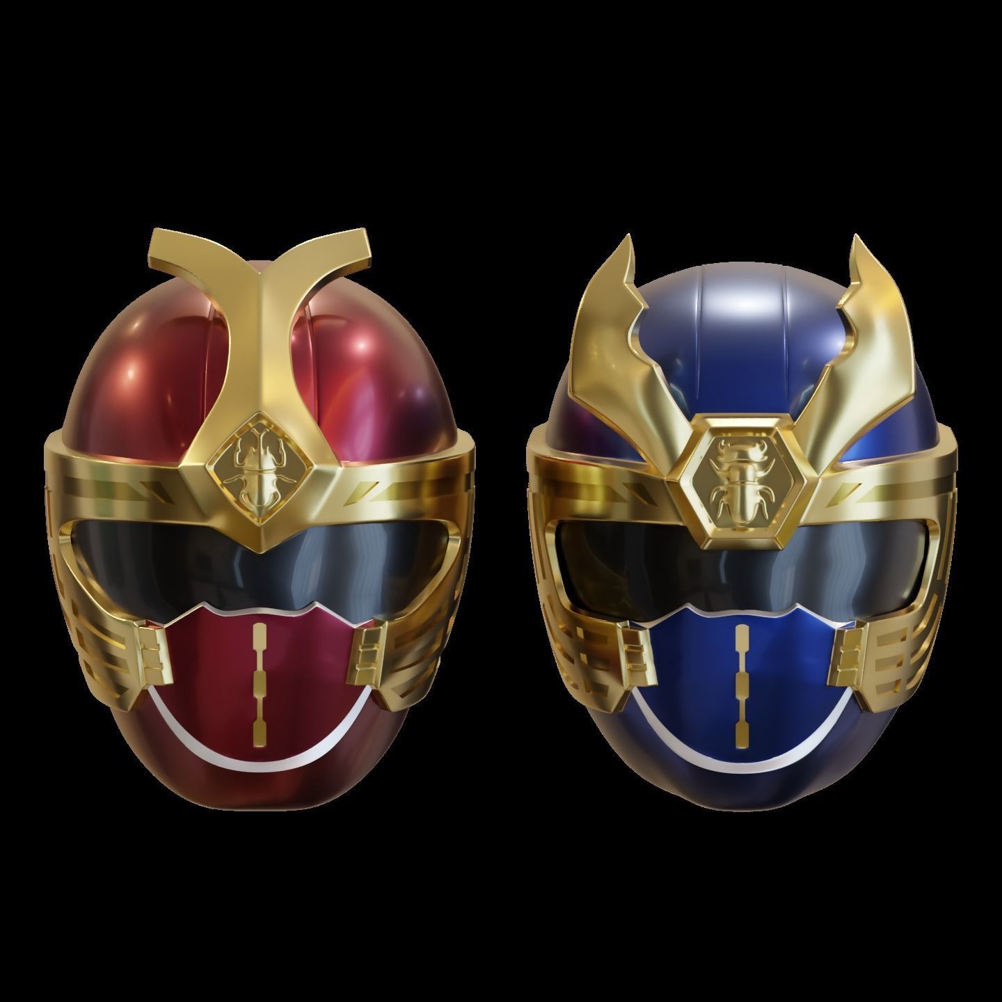 Navy Thunder Ranger Ninja Storm Helmet 3D print model_4