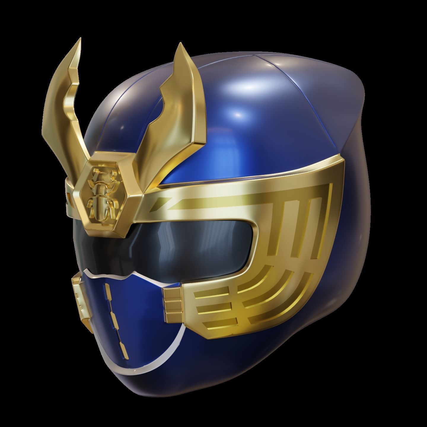 Navy Thunder Ranger Ninja Storm Helmet 3D print model_1