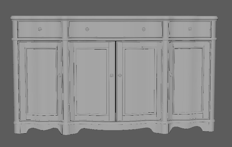 Desk-Model sideboard 3D model_1