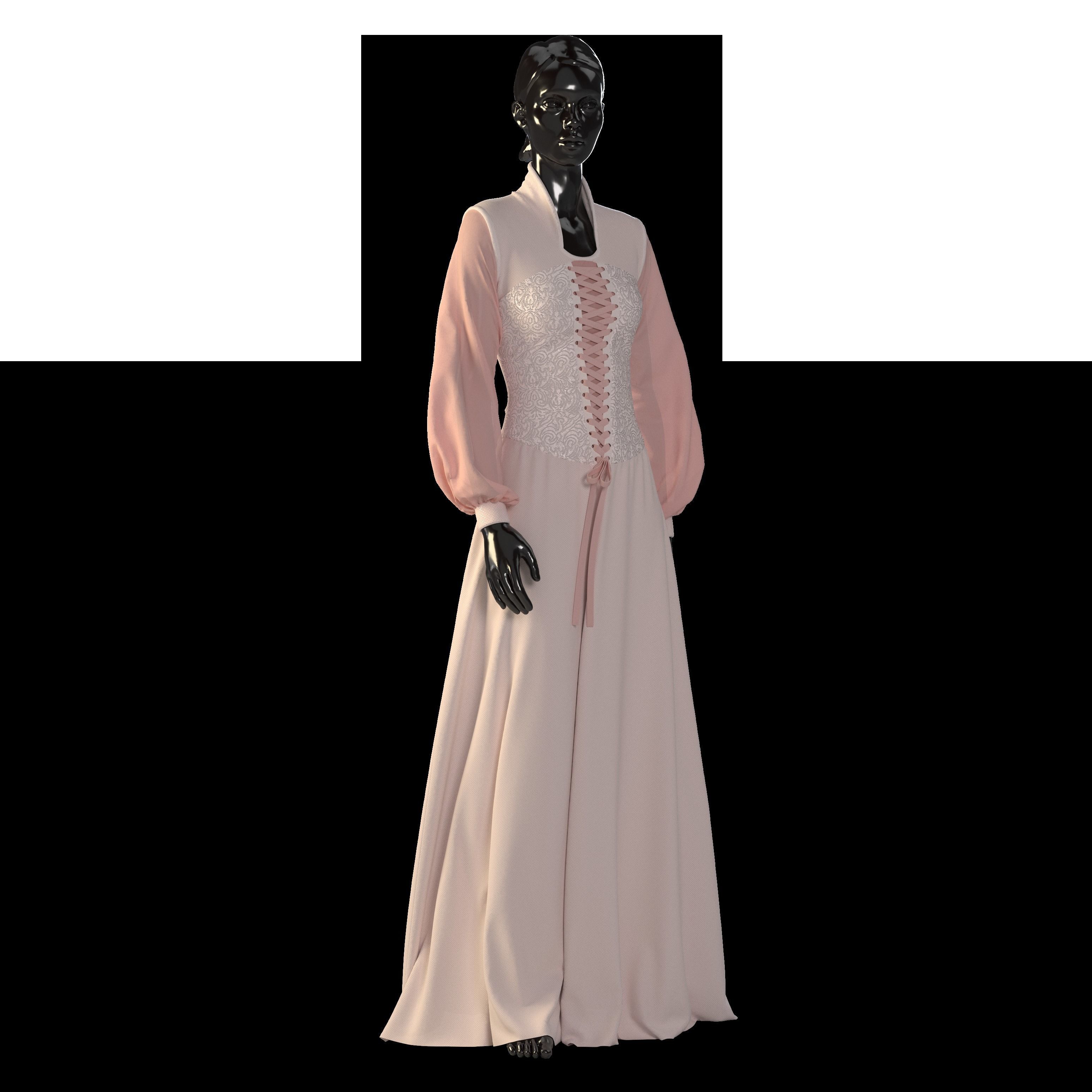 Medieval Gown 04  3D model_1