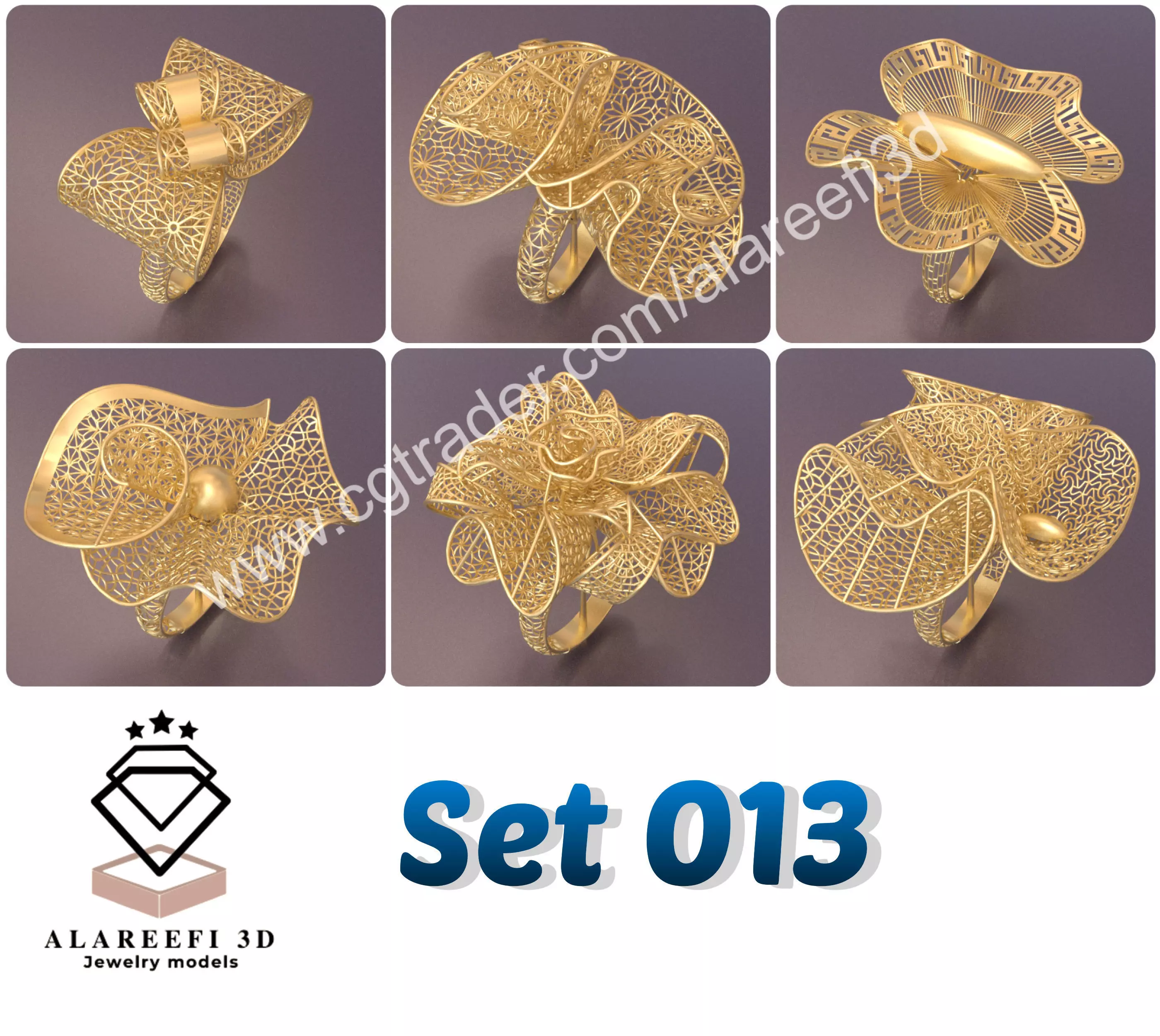 Set of 6 Ultra Vision Rings- set 013 3D print model_0