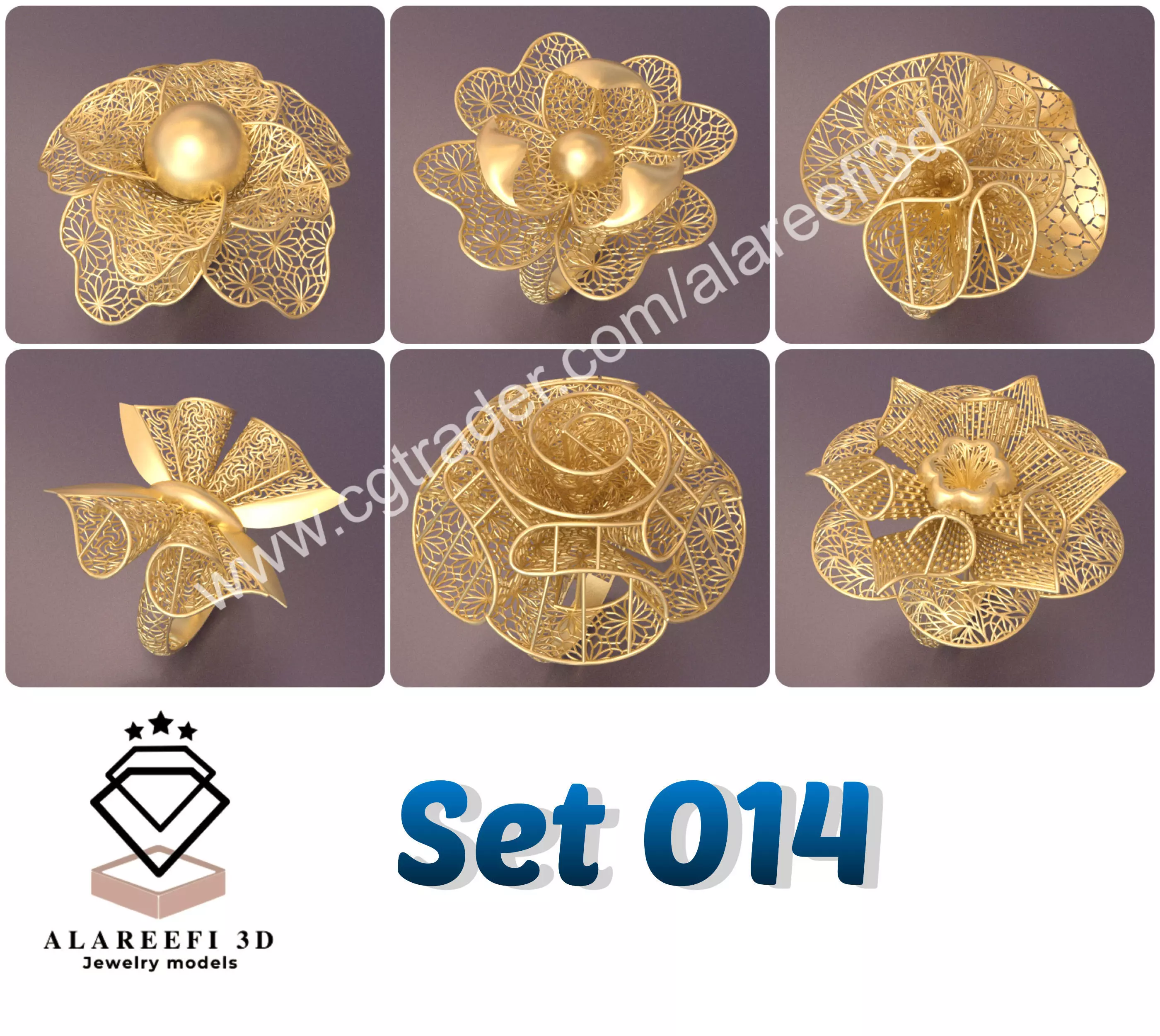 Set of 6 Ultra Vision Rings- set 014 3D print model_0