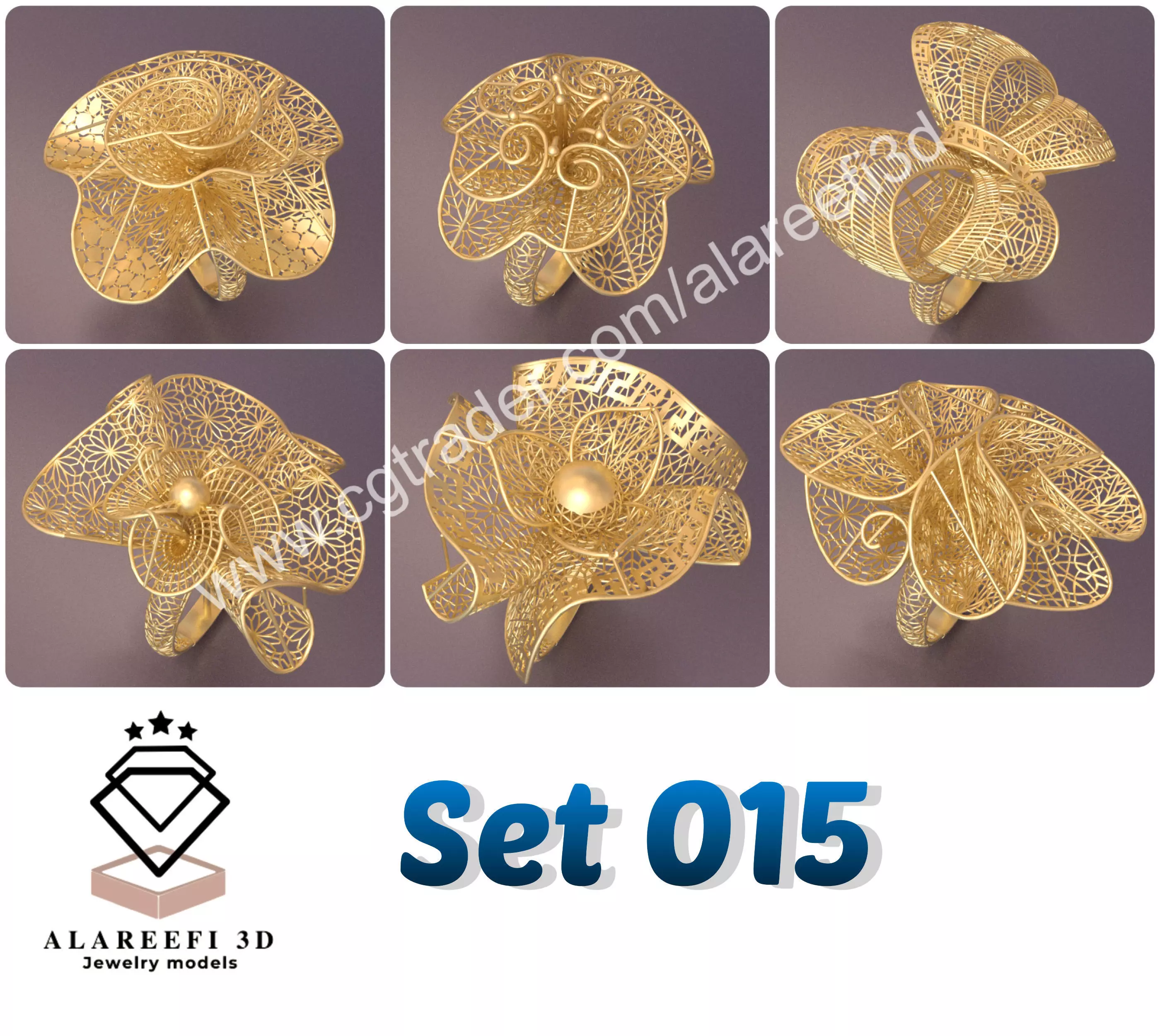 Set of 6 Ultra Vision Rings- set 015 3D print model_0