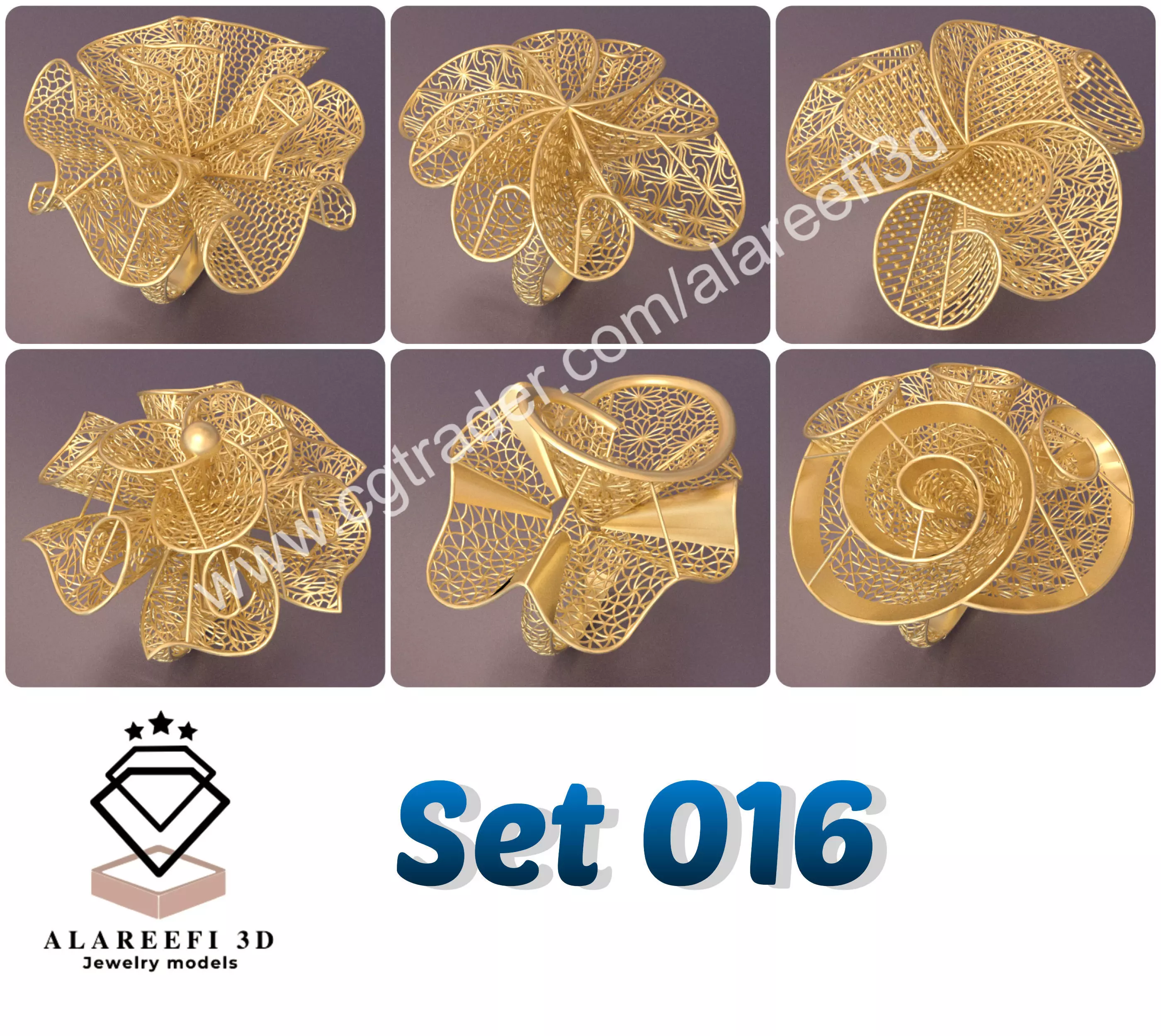 Set of 6 Ultra Vision Rings- set 016 3D print model_0