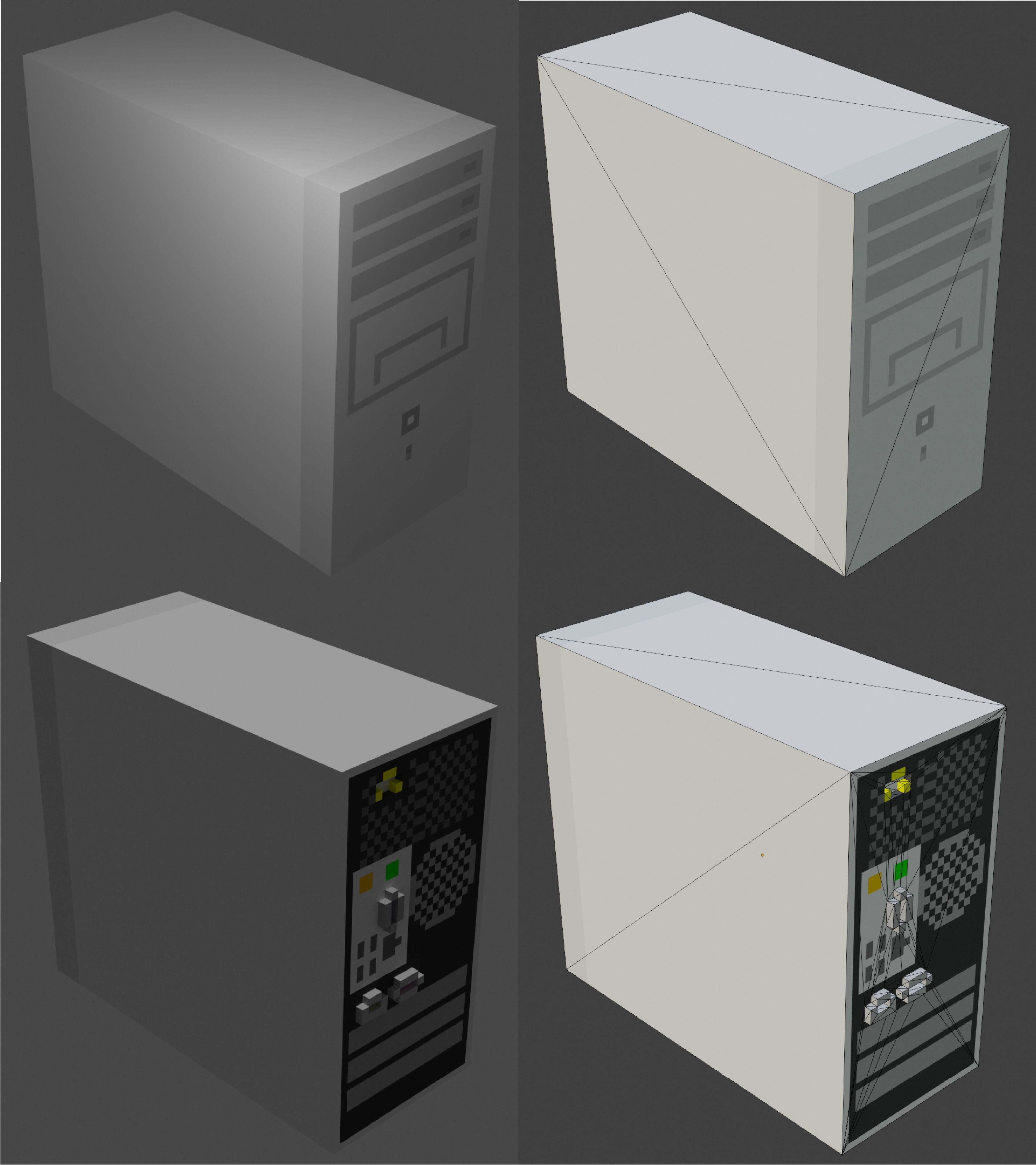 Voxel Office Desktop Computer MagicaVoxel Pack Low-poly 3D model_6