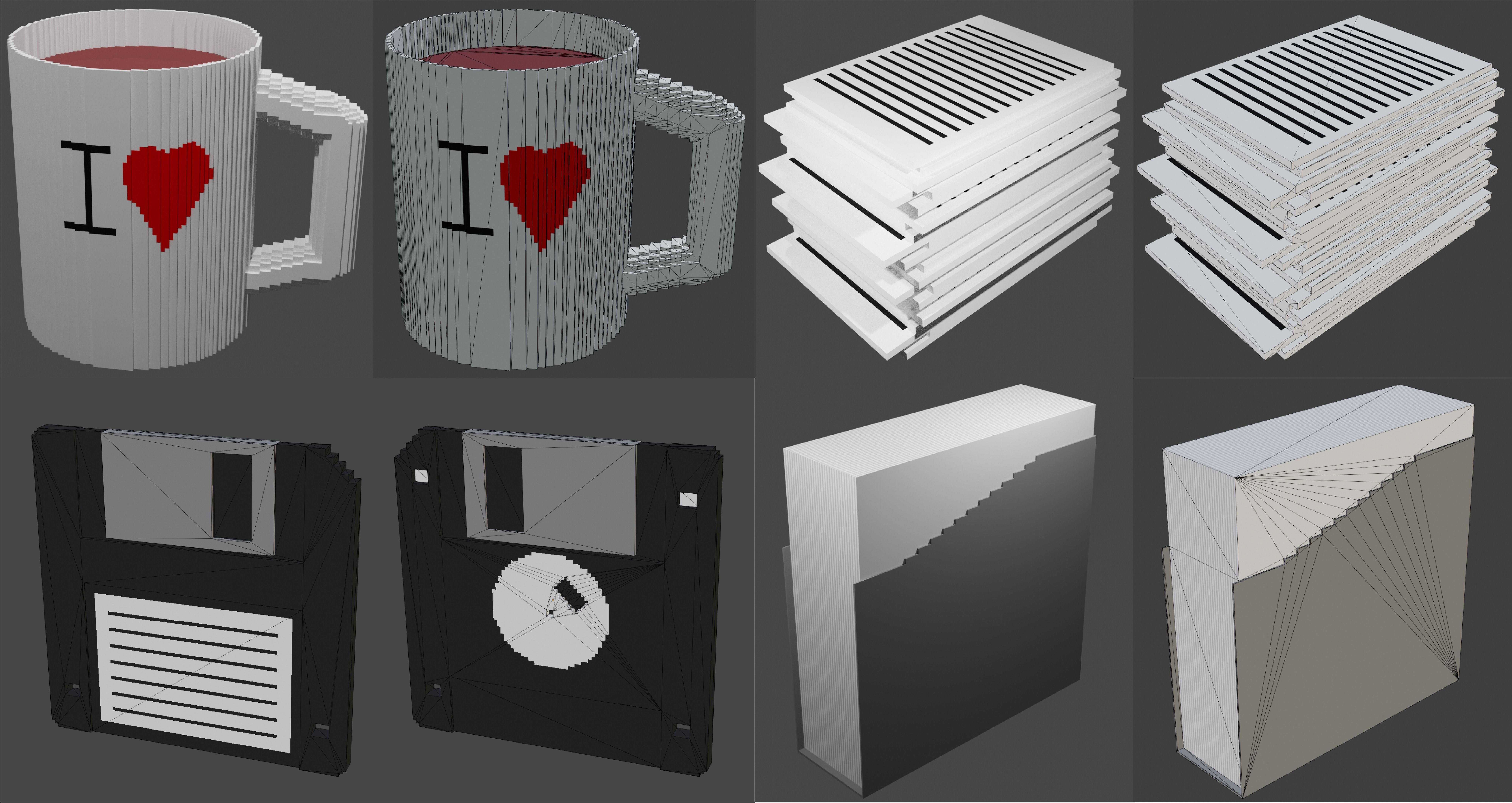 Voxel Office Desktop Computer MagicaVoxel Pack Low-poly 3D model_7