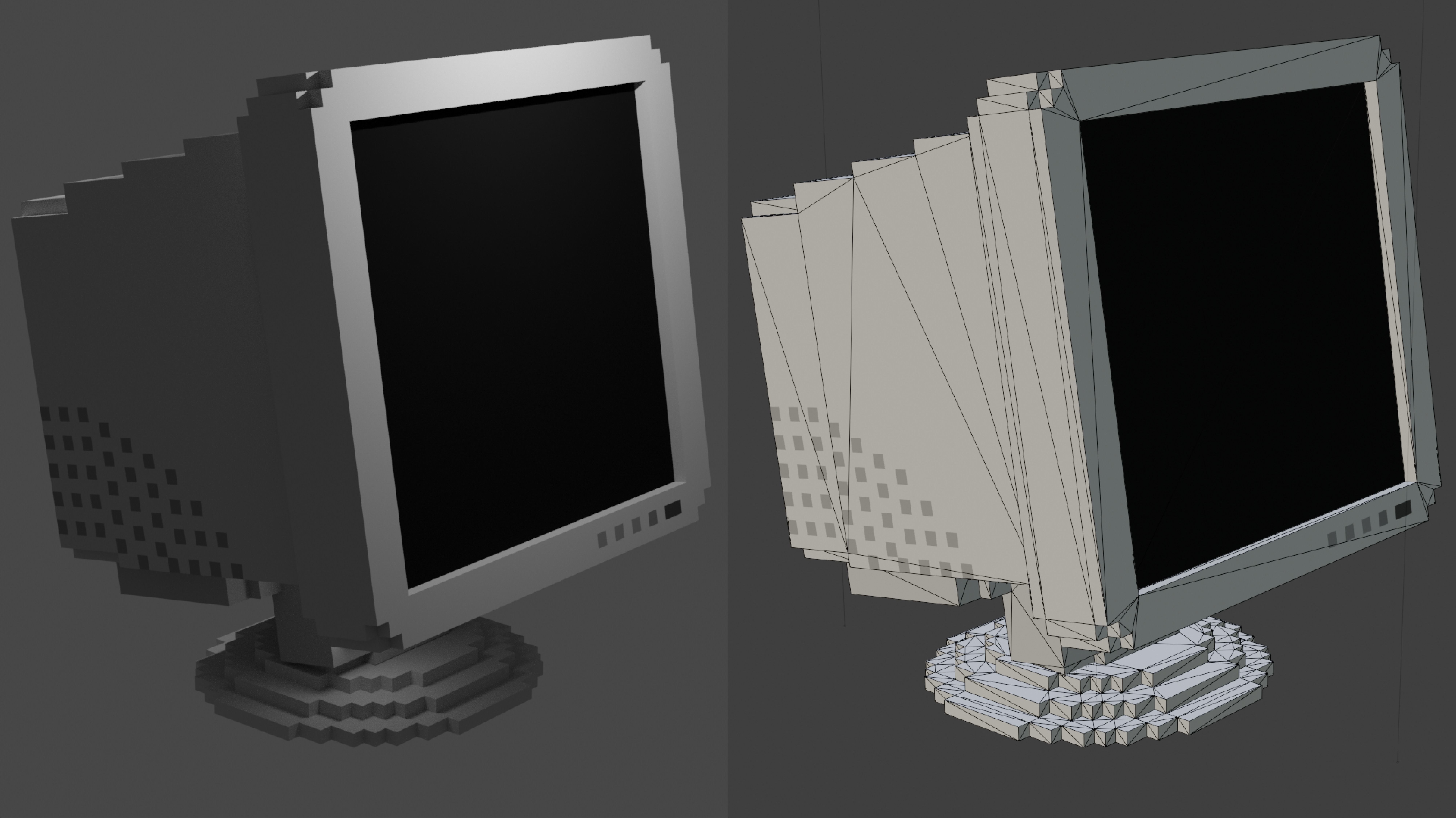 Voxel Office Desktop Computer MagicaVoxel Pack Low-poly 3D model_4