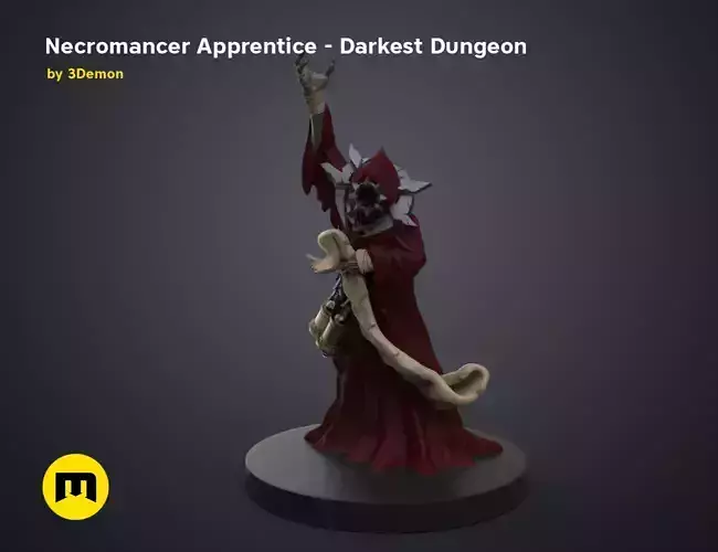 Necromancer Apprentice DnD Figure - Darkest Dungeon 3D print model