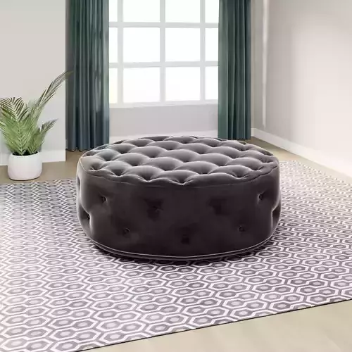 Round Tufted ottoman stool 3D model