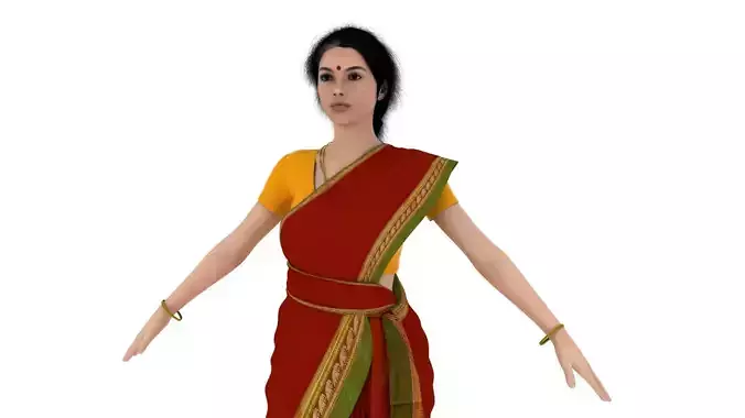 indian girl woman 3d model