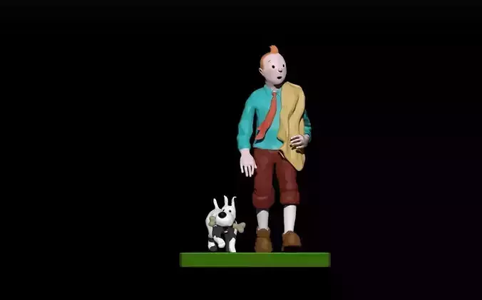 Tintin and milo  3D print model