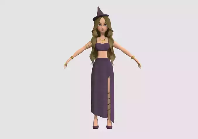 witch cartoon girl 