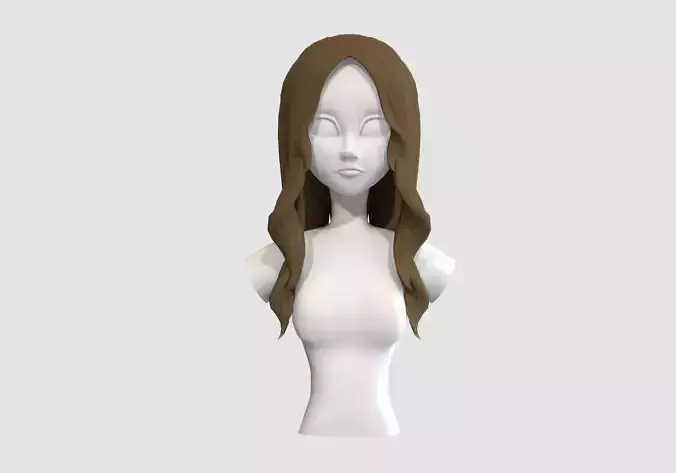 wavy female hairstyle 3D model wavy female hairstyle 3D model