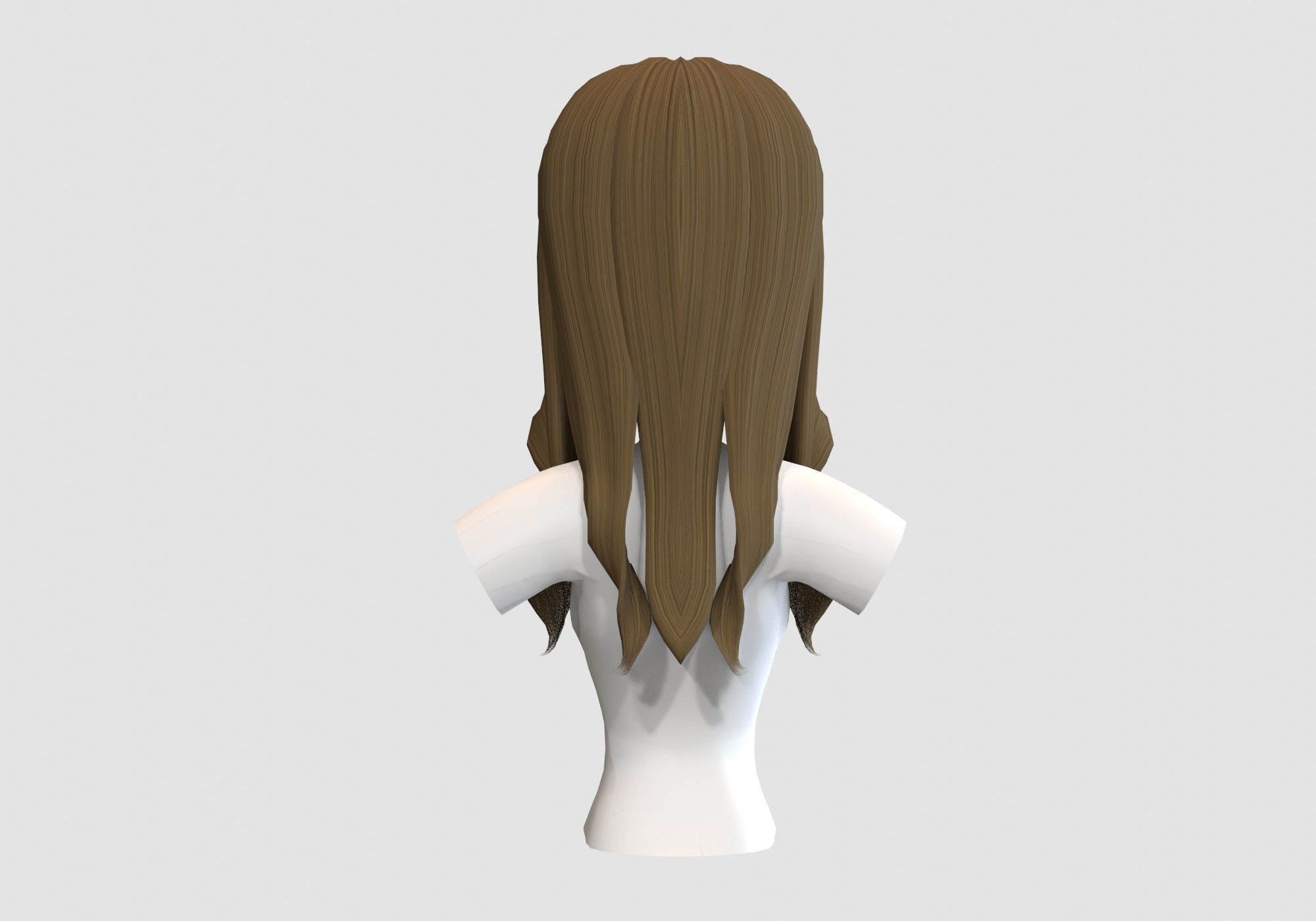 wavy female hairstyle 3D model_4