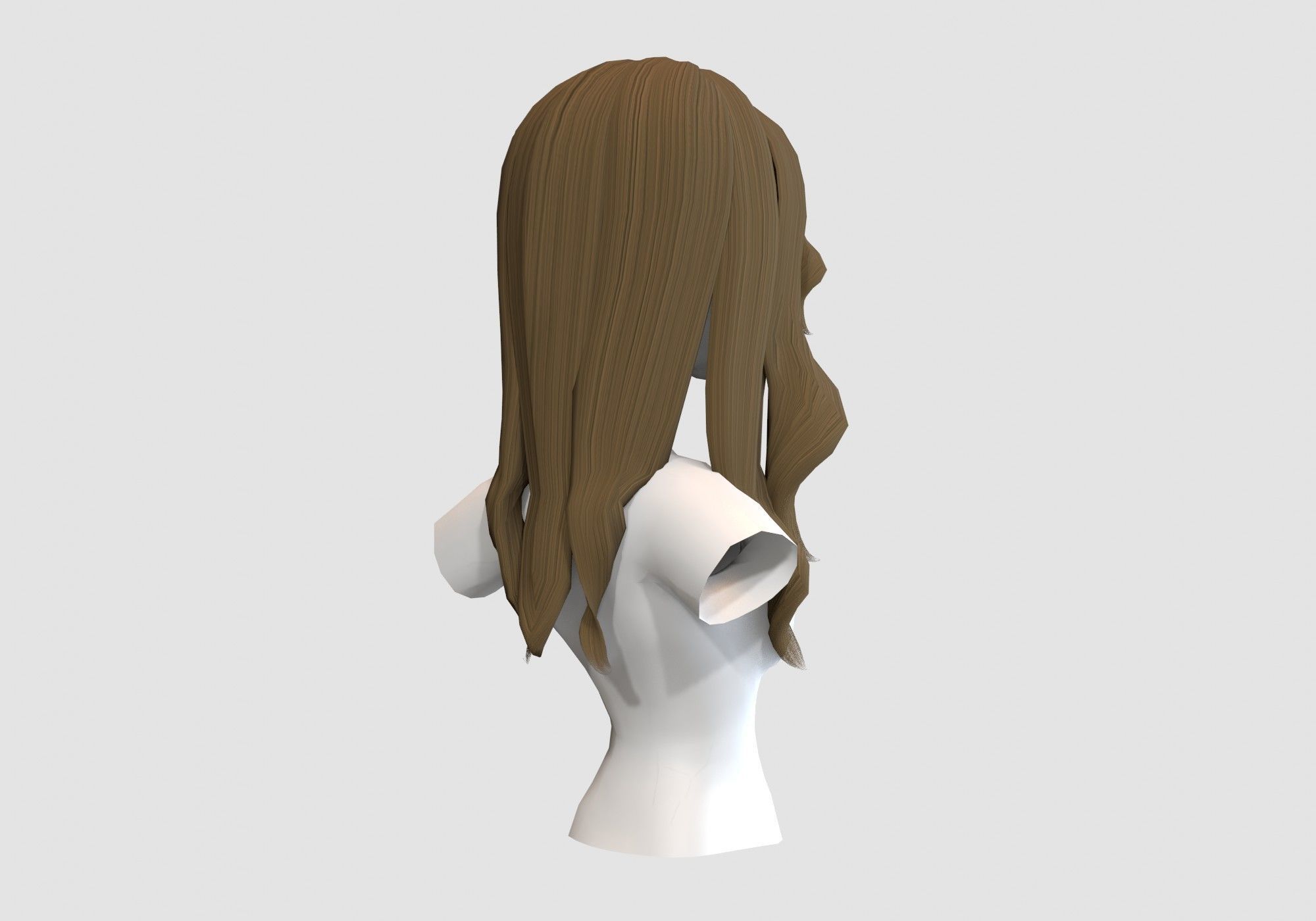 wavy female hairstyle 3D model_3