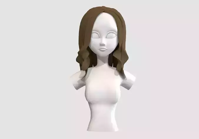 wavy cartoon hairstyle  3D model