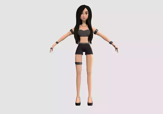 stylized cartoon girl 