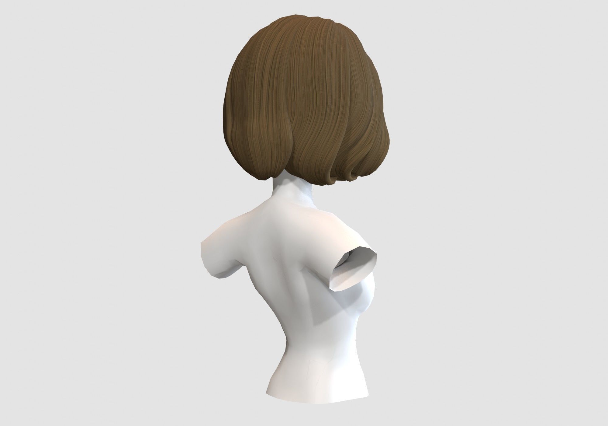 short blond hairstyle  3D model_3
