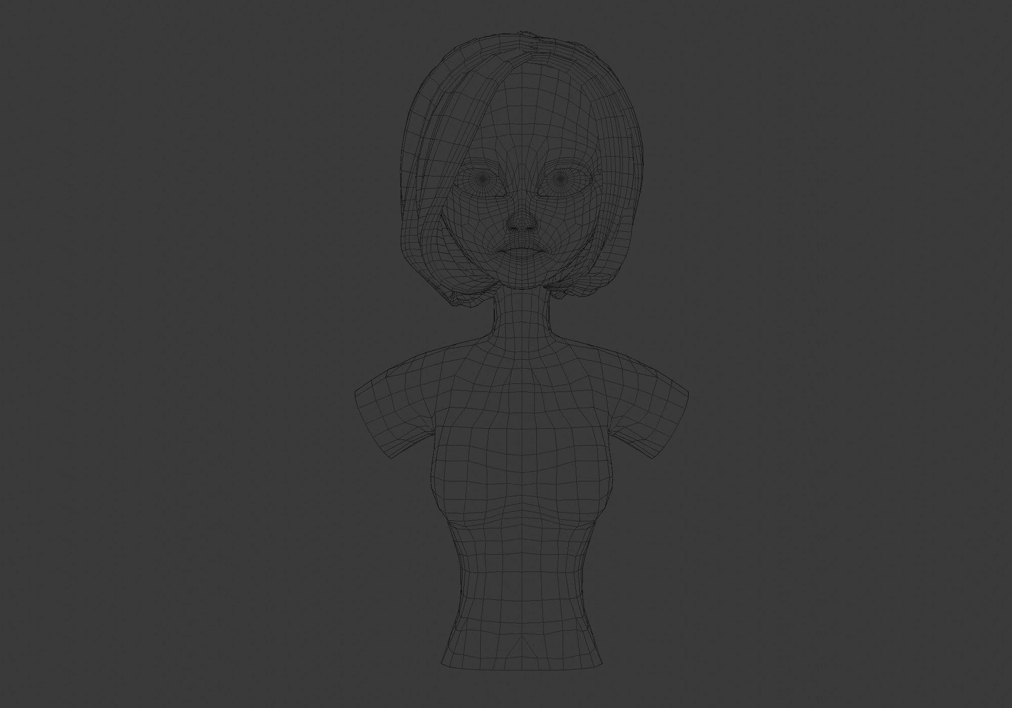short blond hairstyle  3D model_5