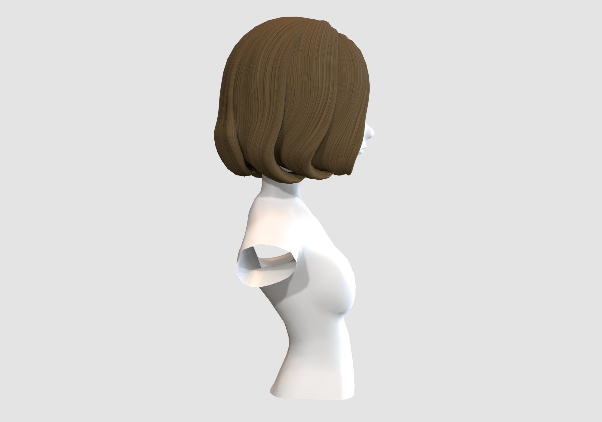 short blond hairstyle  3D model_2