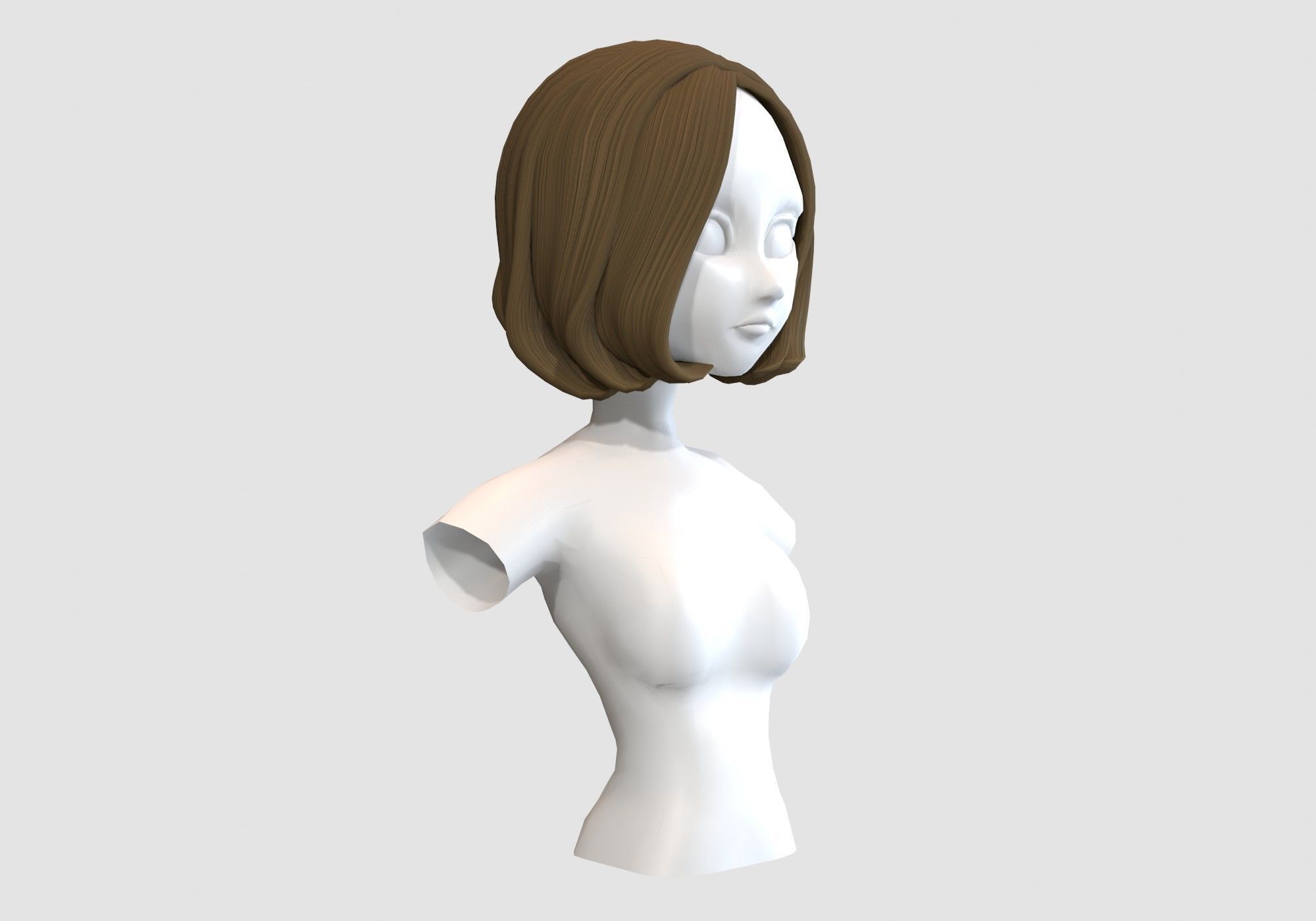 short blond hairstyle  3D model_1