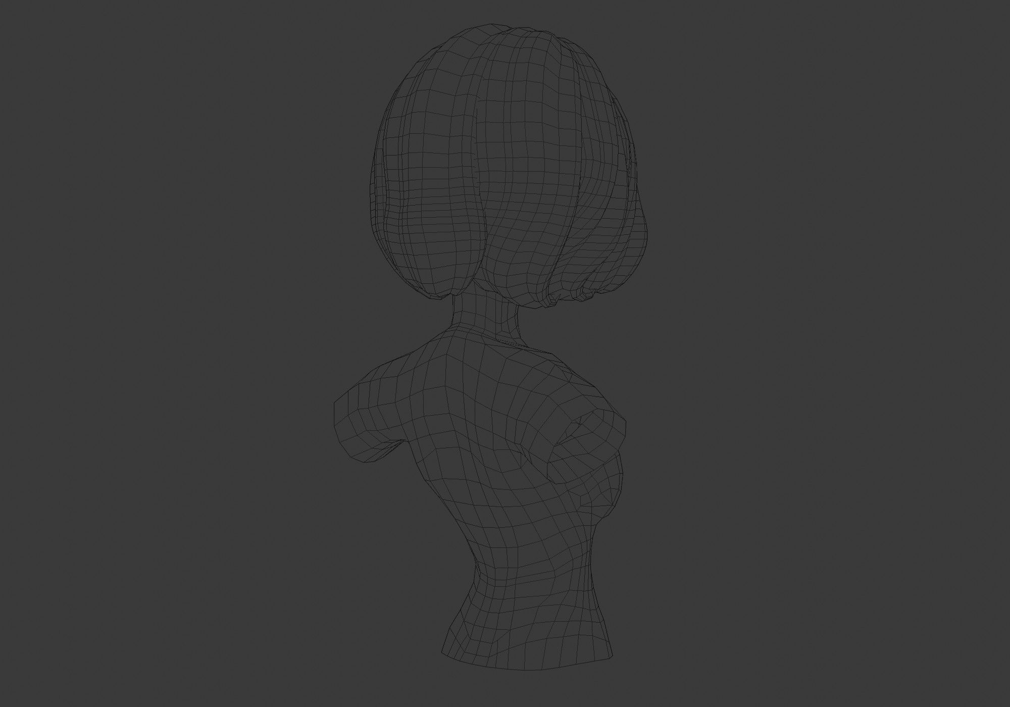 short blond hairstyle  3D model_8