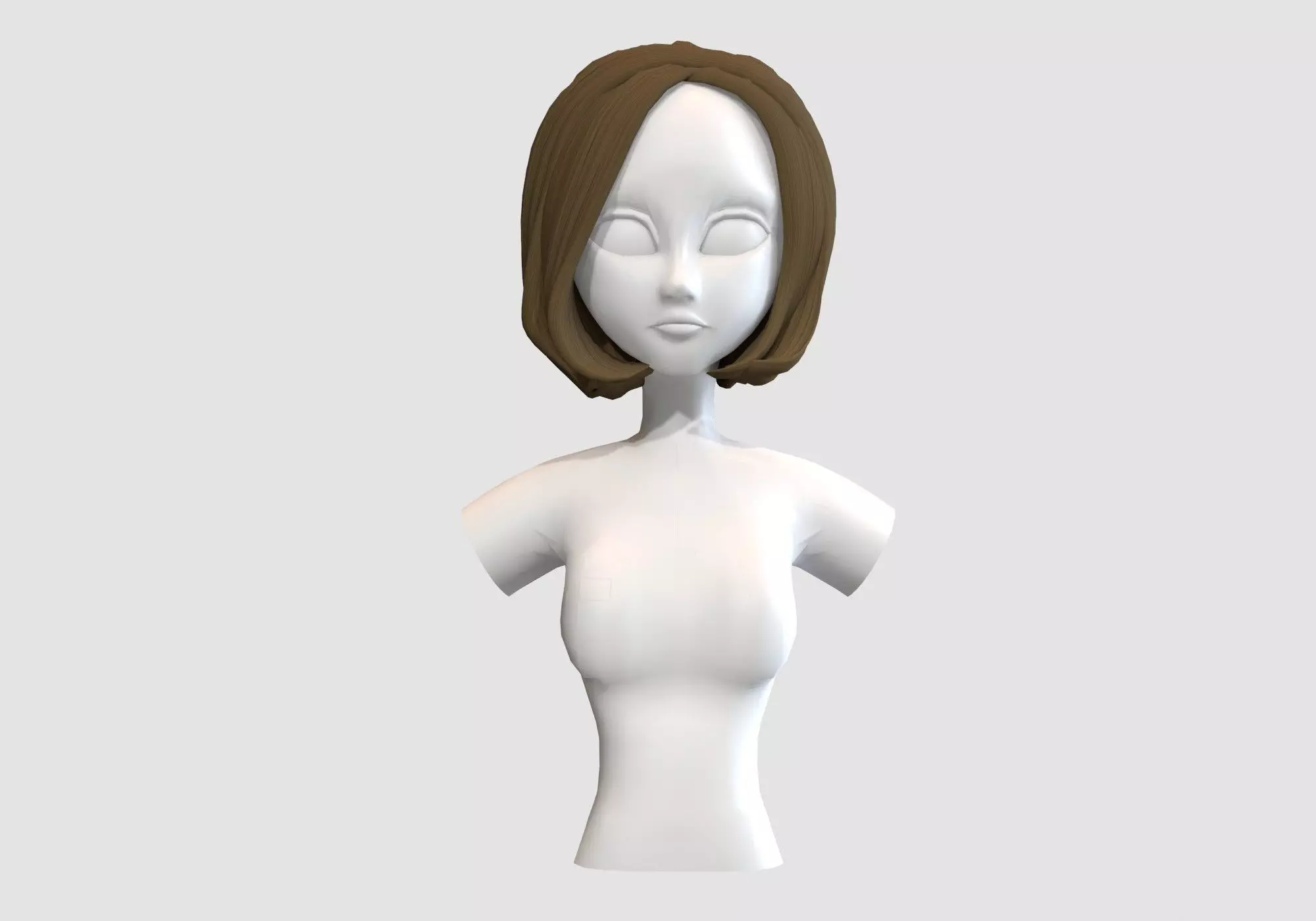 short blond hairstyle  3D model_0