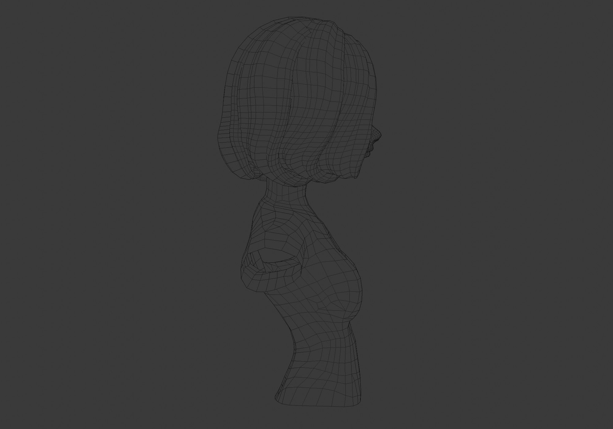 short blond hairstyle  3D model_7