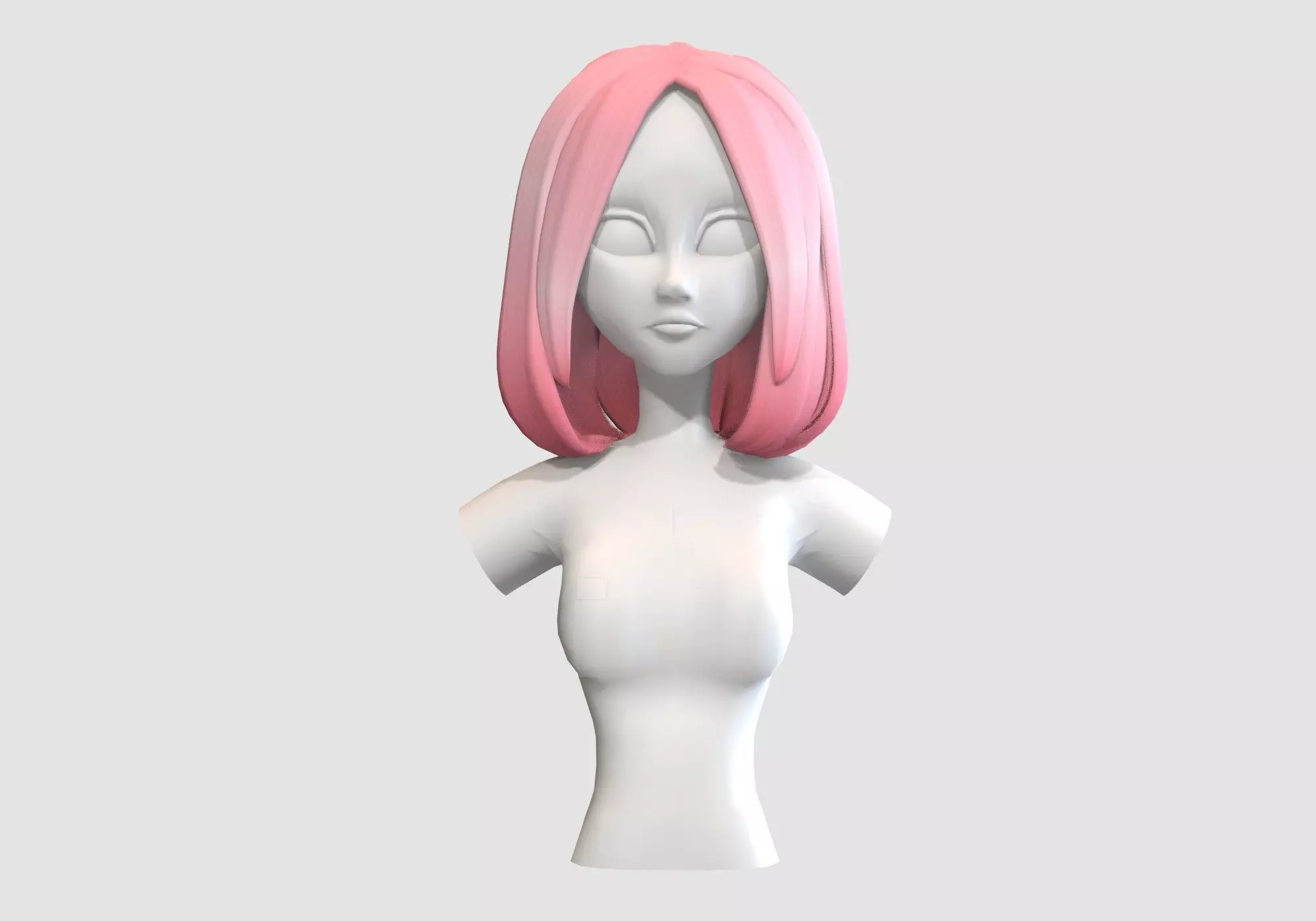 pink cartoon hairstyle 3D model