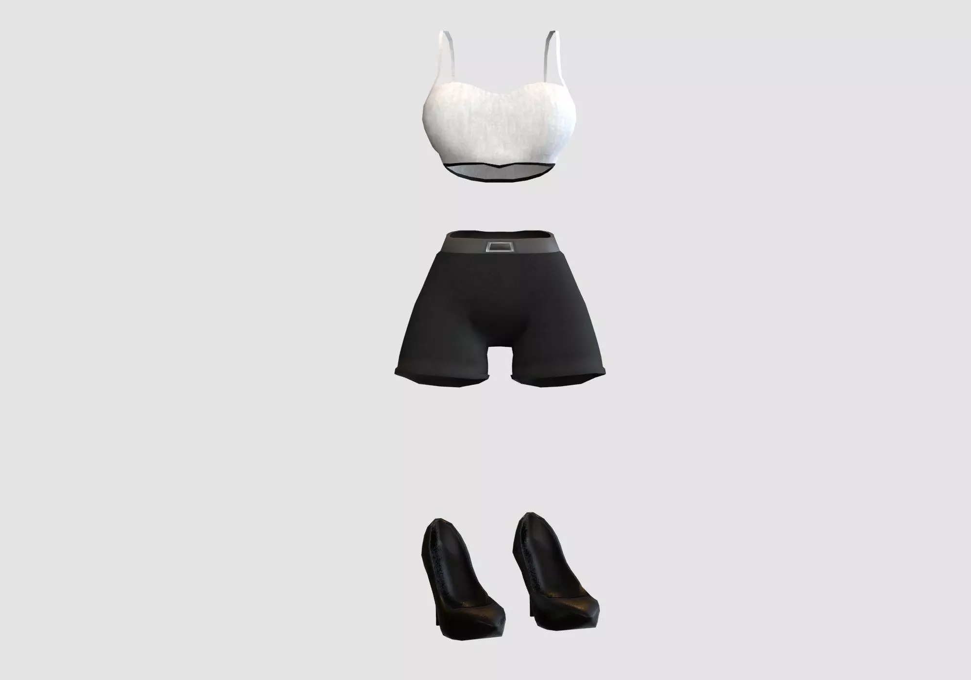 outgoing female outfit 3D model_0