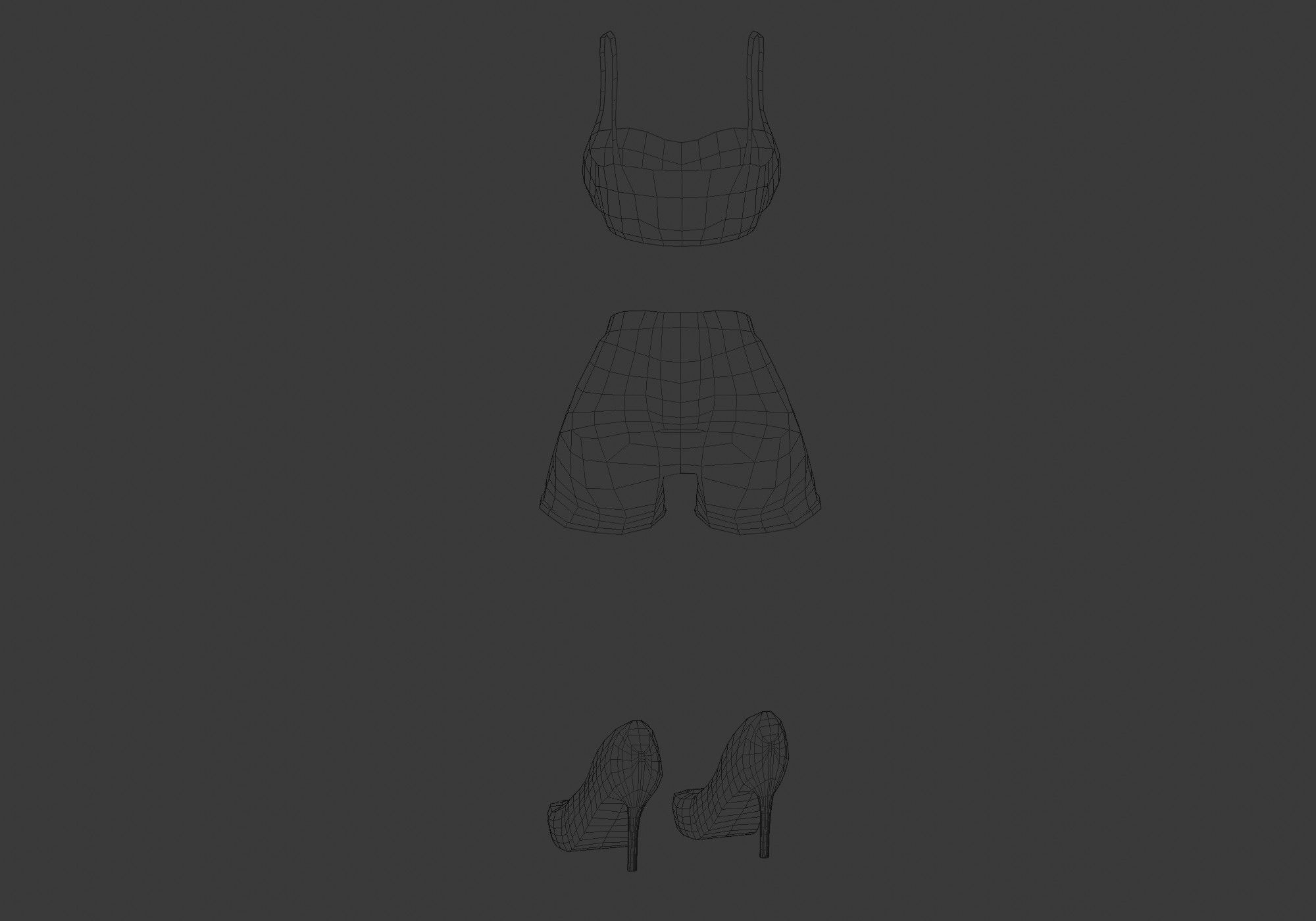 outgoing female outfit 3D model_9