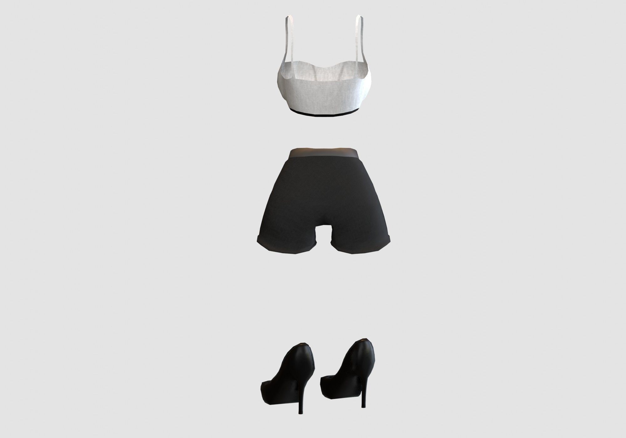 outgoing female outfit 3D model_4