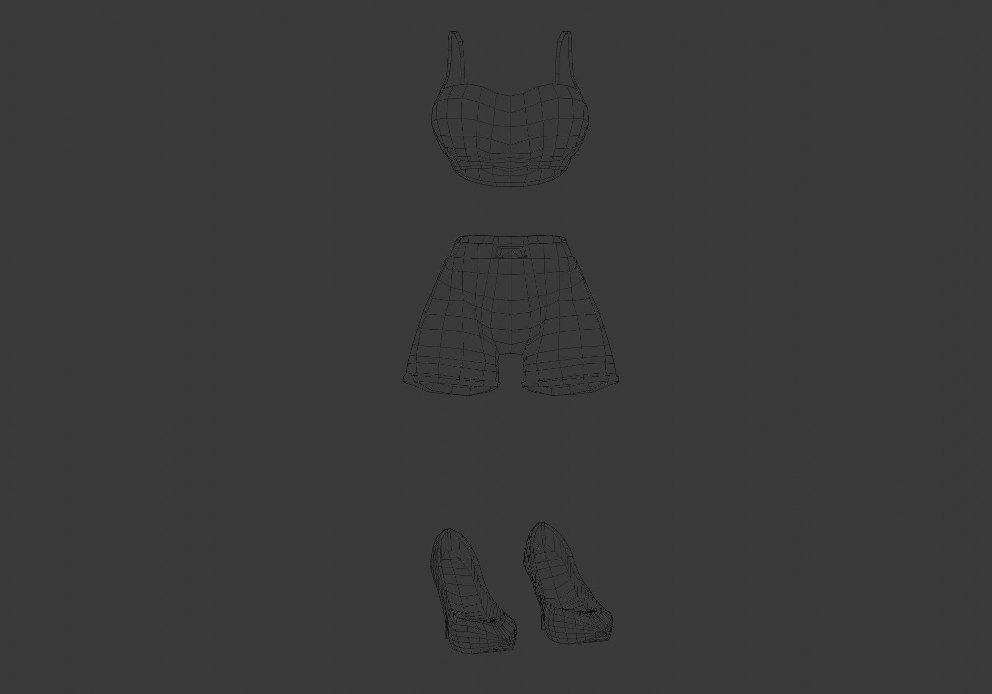 outgoing female outfit 3D model_5