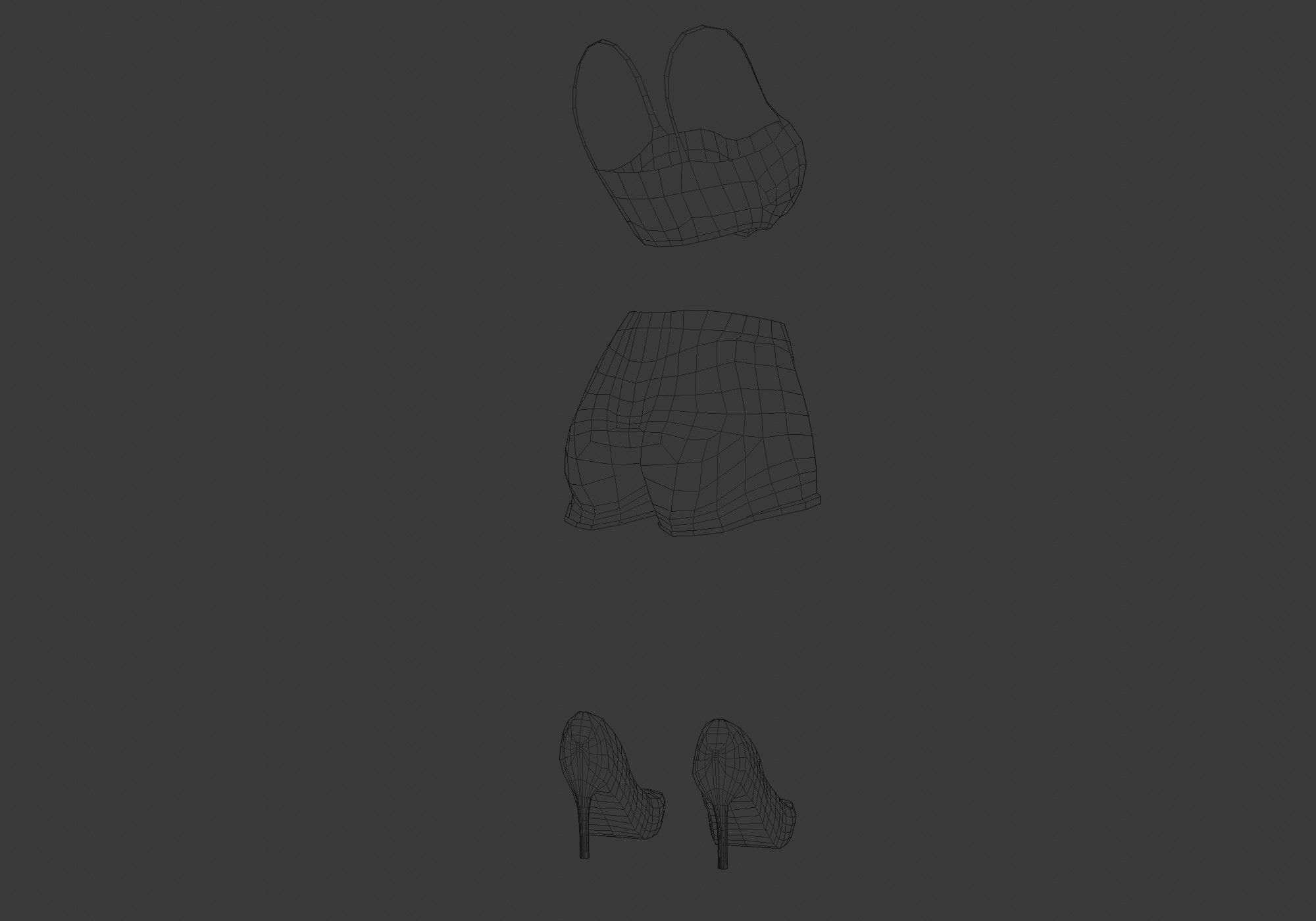 outgoing female outfit 3D model_8
