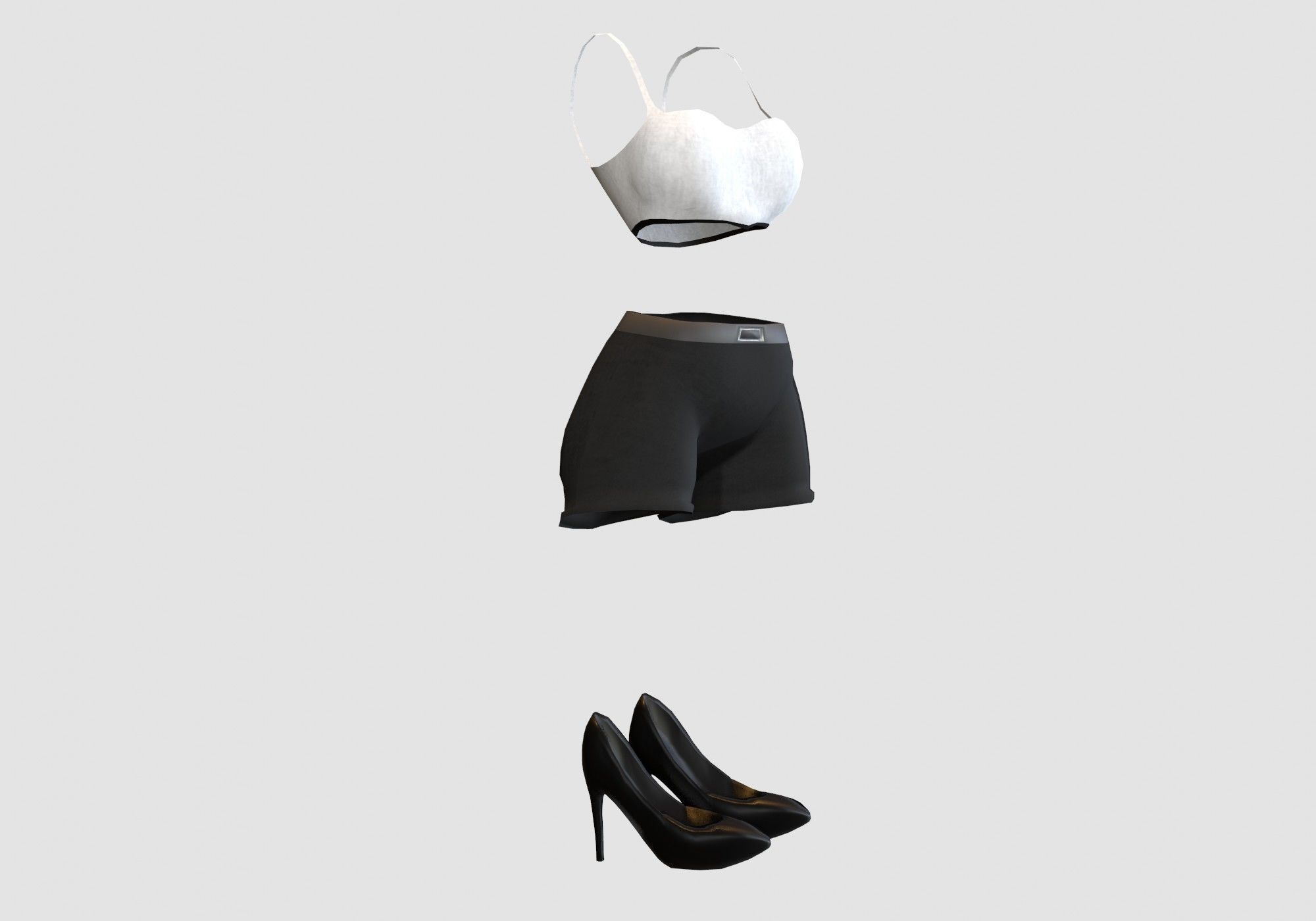 outgoing female outfit 3D model_1